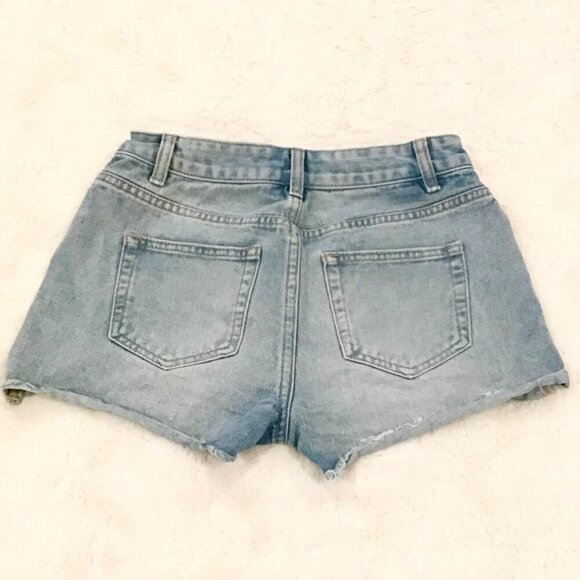 Banjara 1 (24) Button Fly Distressed Denim Women’s Jeans Shorts Mid Rise - Picture 3 of 6